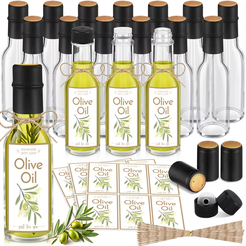 Small Clear Glass Olive Oil Bottles