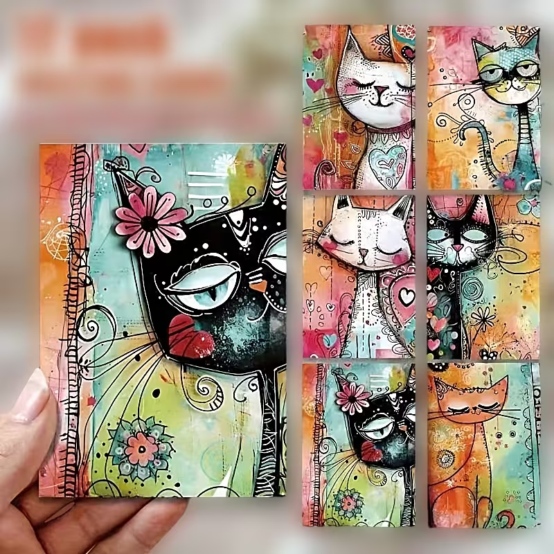 Vintage Spring Kitten Greeting Card Set