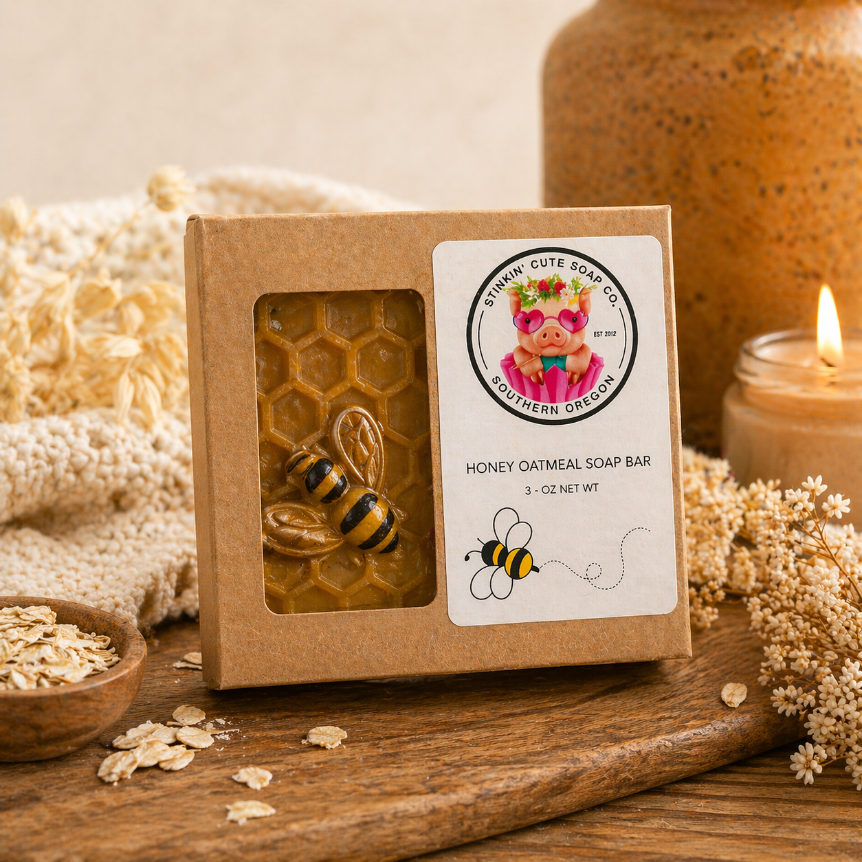 3oz Honey Oatmeal Soap
