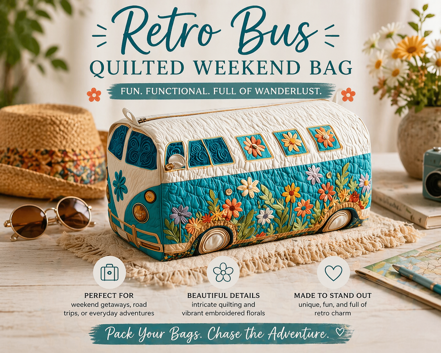 Retro Bus Quilted Bag Collection
