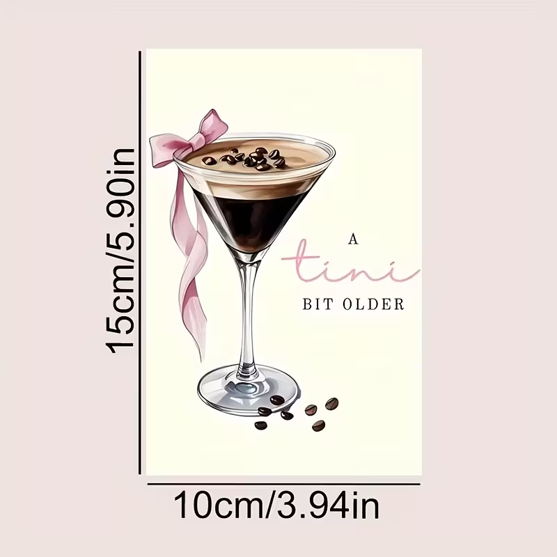 Elegant Greeting Card with Pink Ribbon - A Tini Bit Older