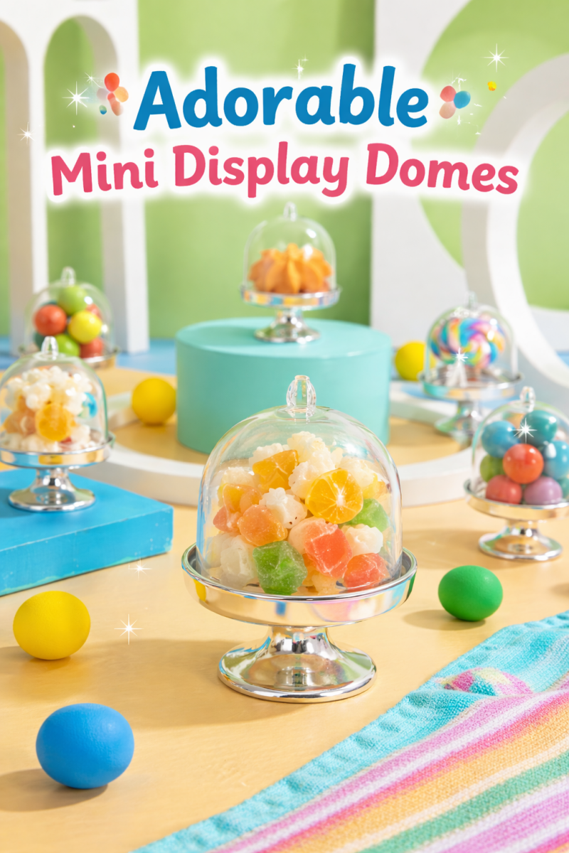 Mini Cake Stand with Dome Cover - Silver 1.49"x 3"